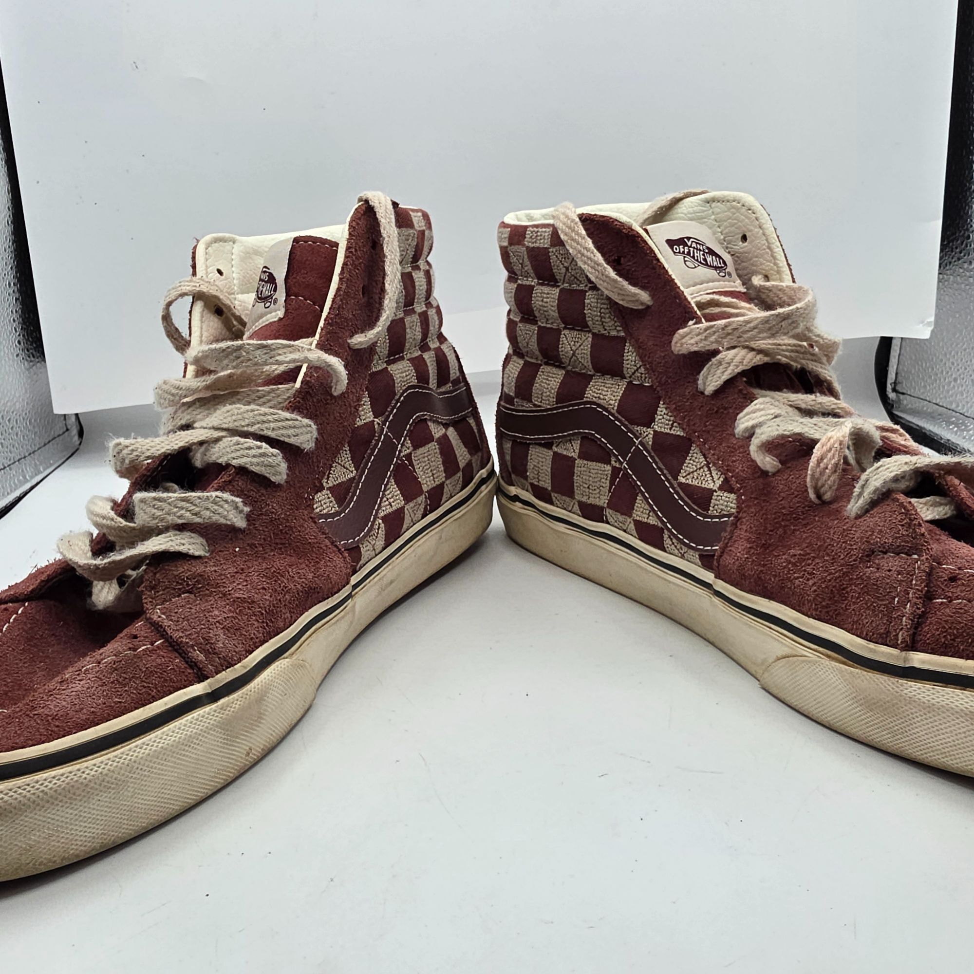 Vans Vans Sk8-Hi Stitch Checkerboard Bitte Mens Size 9.5 Brown Sh Size US 9.5 / EU 42-43 - 3 Thumbnail