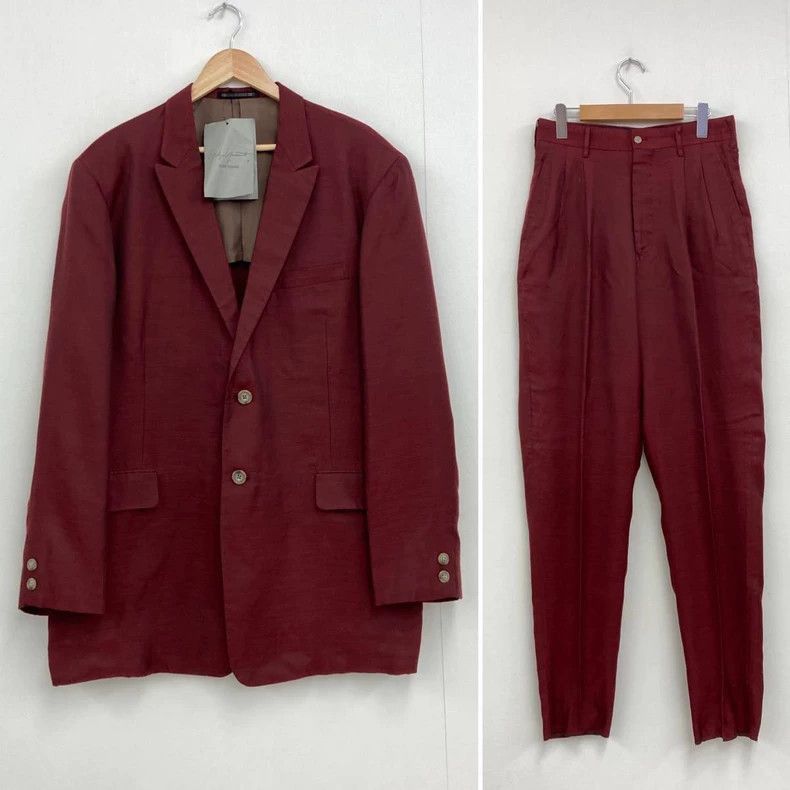 Yohji Yamamoto Yohji Yamamoto Yohji Yamamoto 90s Burgundy Suit Set Size US M / EU 48-50 / 2 - 2 Thumbnail