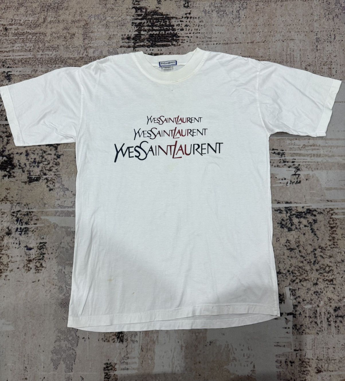 If Six Was Nine YvesSAimtLauren - vintage YSL spell out tee Size US M / EU 48-50 / 2 - 2 Thumbnail
