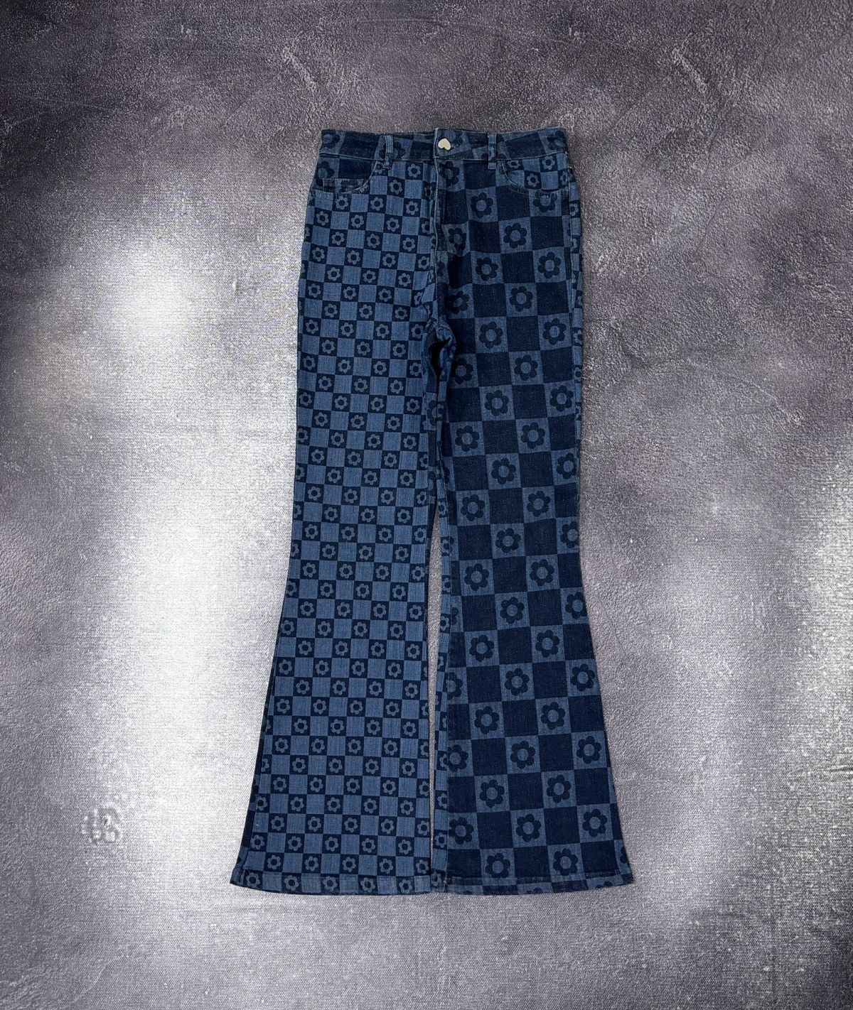 Jaded London Jaded London Women’s Chessboard Blue Hype Flared Denim Jeans Size 30" / US 8 / IT 44 - 1 Thumbnail
