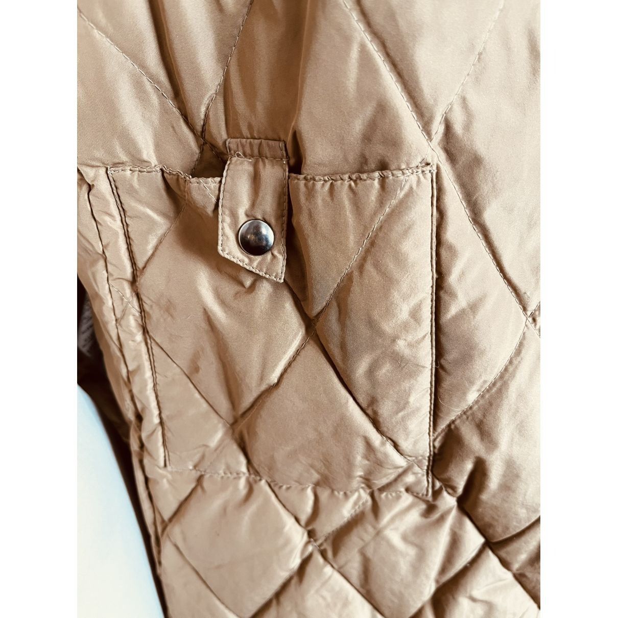 Max Mara MAX MARA size US8 / EU 40 beige large collar puffer coat in Size S / US 4 / IT 40 - 10 Thumbnail