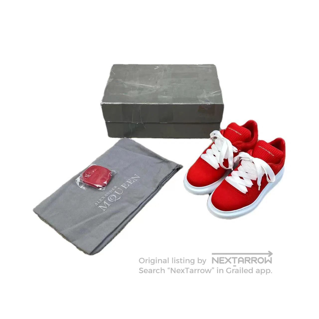 Alexander McQueen Alexander Mcqueen Red and white platform white shoes| Size US 7 / IT 37 - 1 Thumbnail