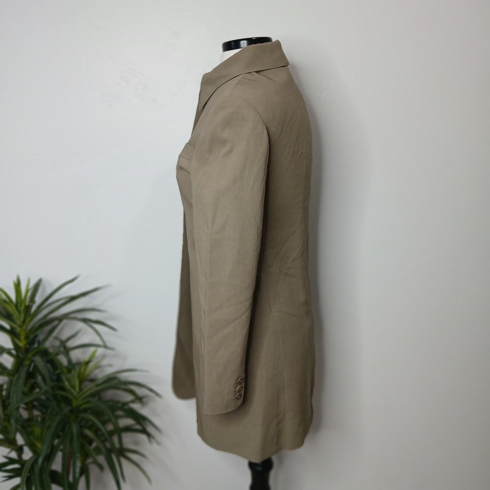 Max Mara MaxMara Coat Womens Small Taupe Beige Wool Blend Long Jacket Size S / US 4 / IT 40 - 3 Thumbnail