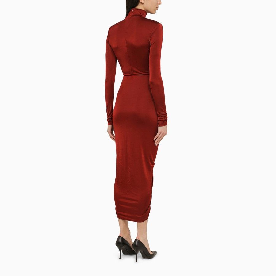 THE ANDAMANE o1d2blof1024 Midi Dress In Red Size S / US 4 / IT 40 - 3 Thumbnail