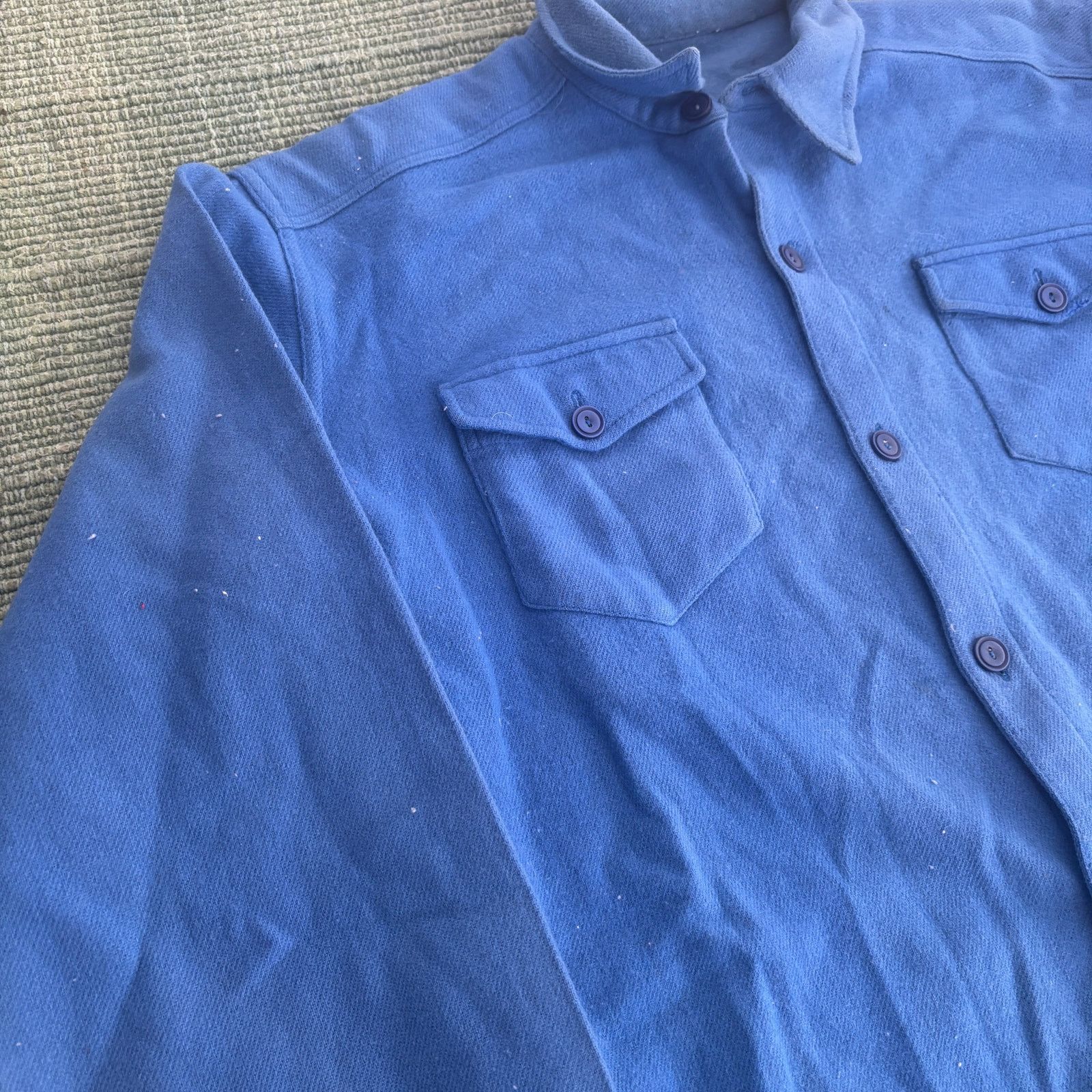 Vintage True vintage 50s/60s blue wool mens long sleeve flannel Size US L / EU 52-54 / 3 - 5 Thumbnail