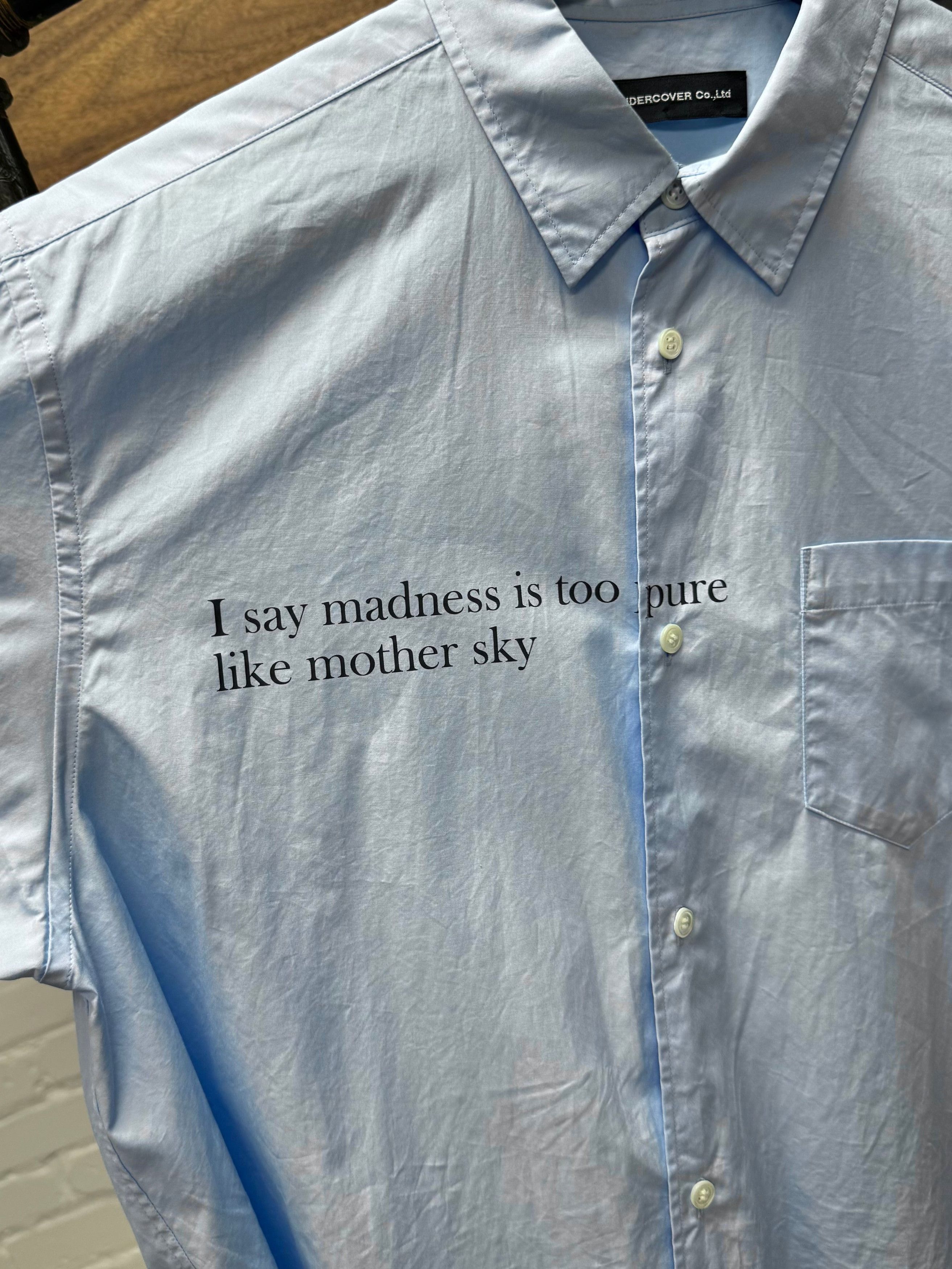 Undercover SS2023 Undercover ‘Mother Sky’ Slogan Blue Button Down Shirt Size US M / EU 48-50 / 2 - 2 Thumbnail