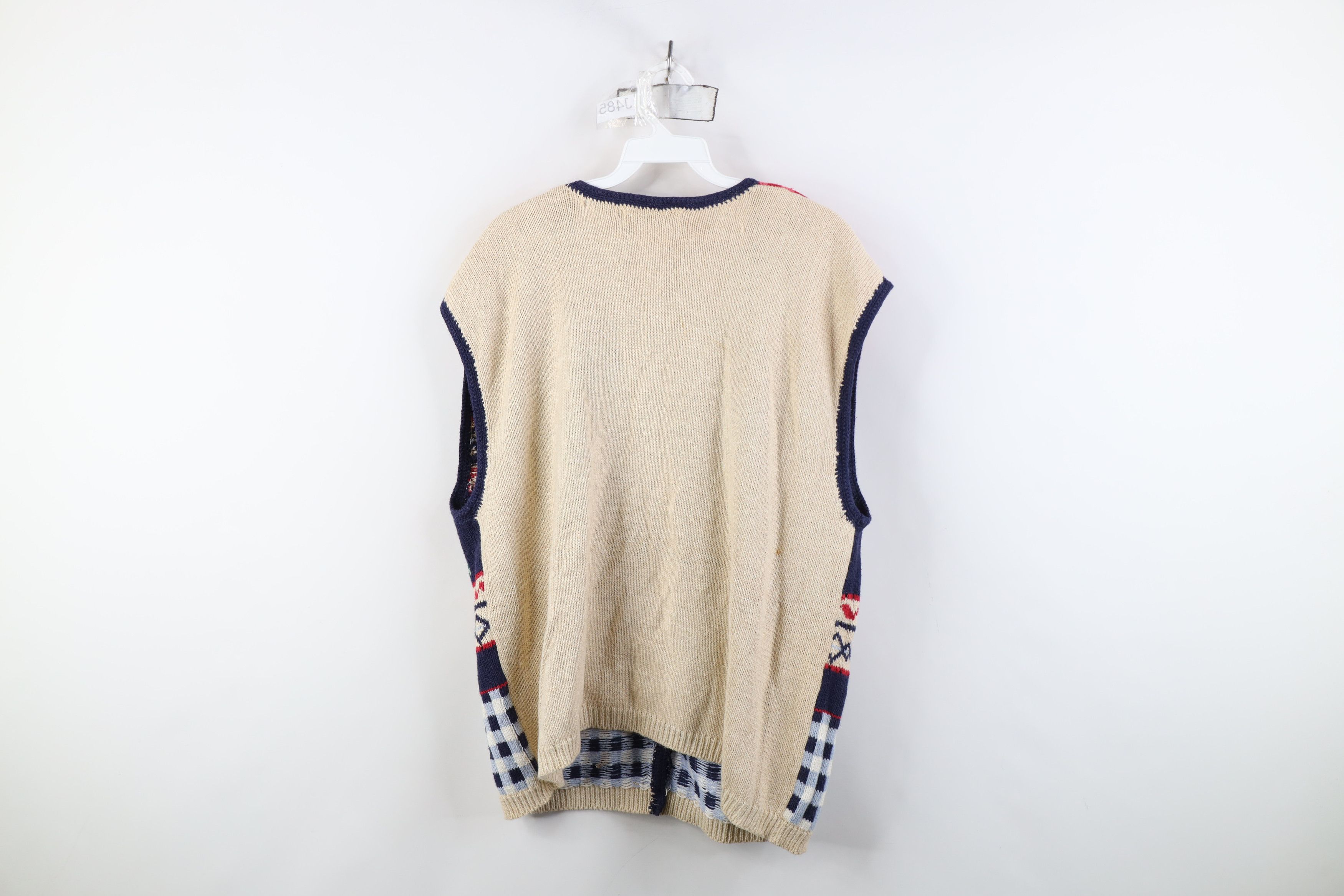 Vintage Vintage 90s Country Primitive Embroidered Sweater Vest Size L / US 10 / IT 46 - 12 Thumbnail