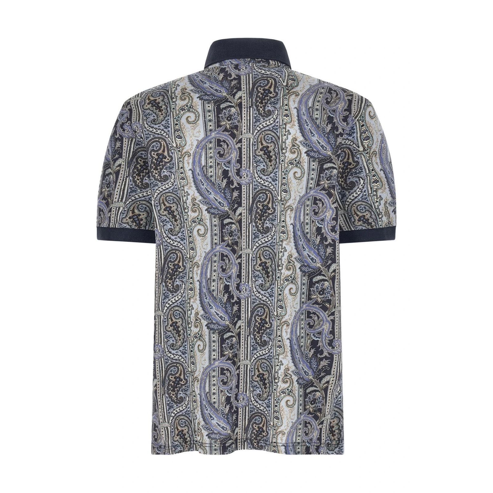 ETRO Arnica Paisley Blue Polo Shirt New And Authentic (Men's