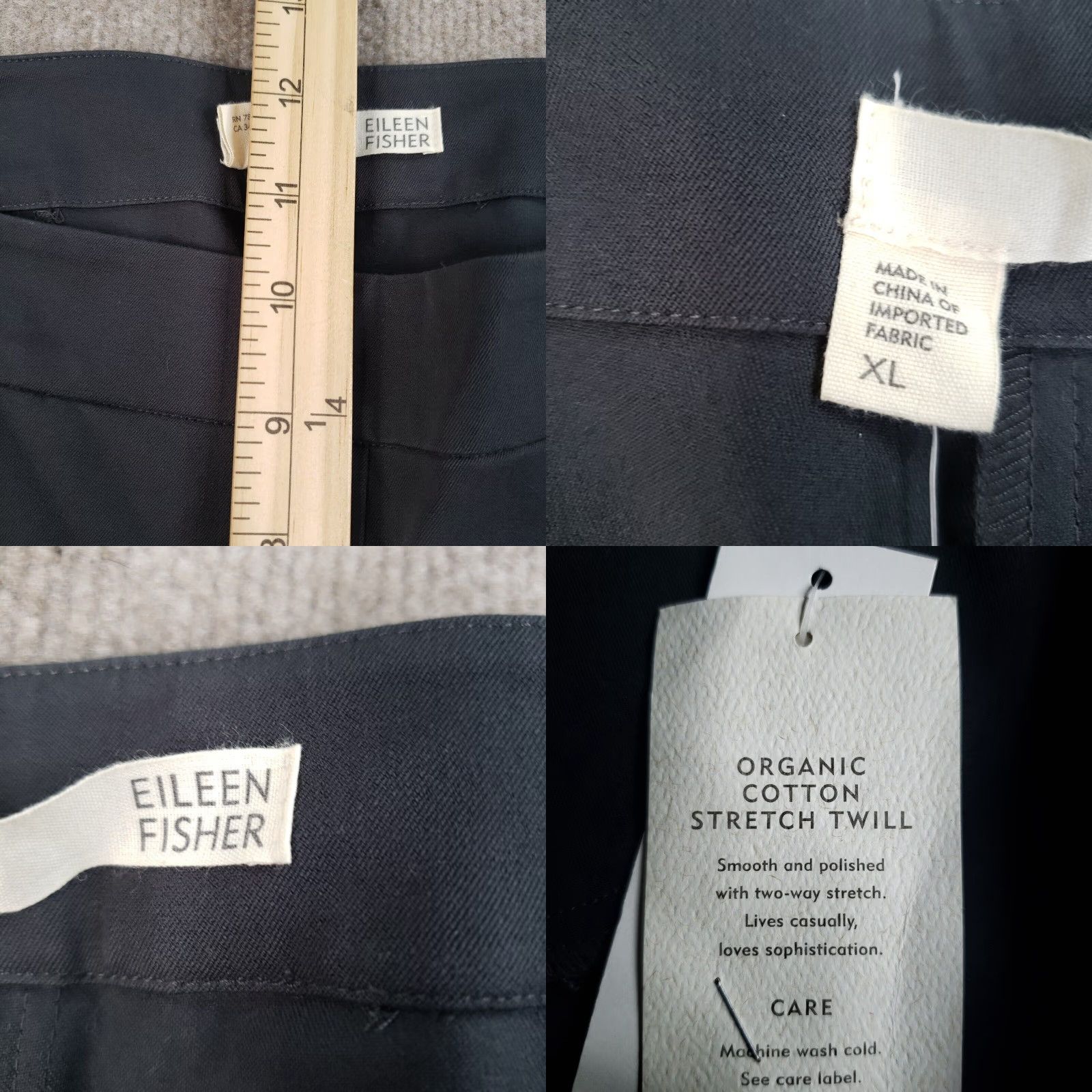 Eileen Fisher Eileen Fisher Slim Ankle Pant Women XL Gray Side Zip Non-Iron Stretch Casual Trousers Size 40" / US 18 - 8 Thumbnail
