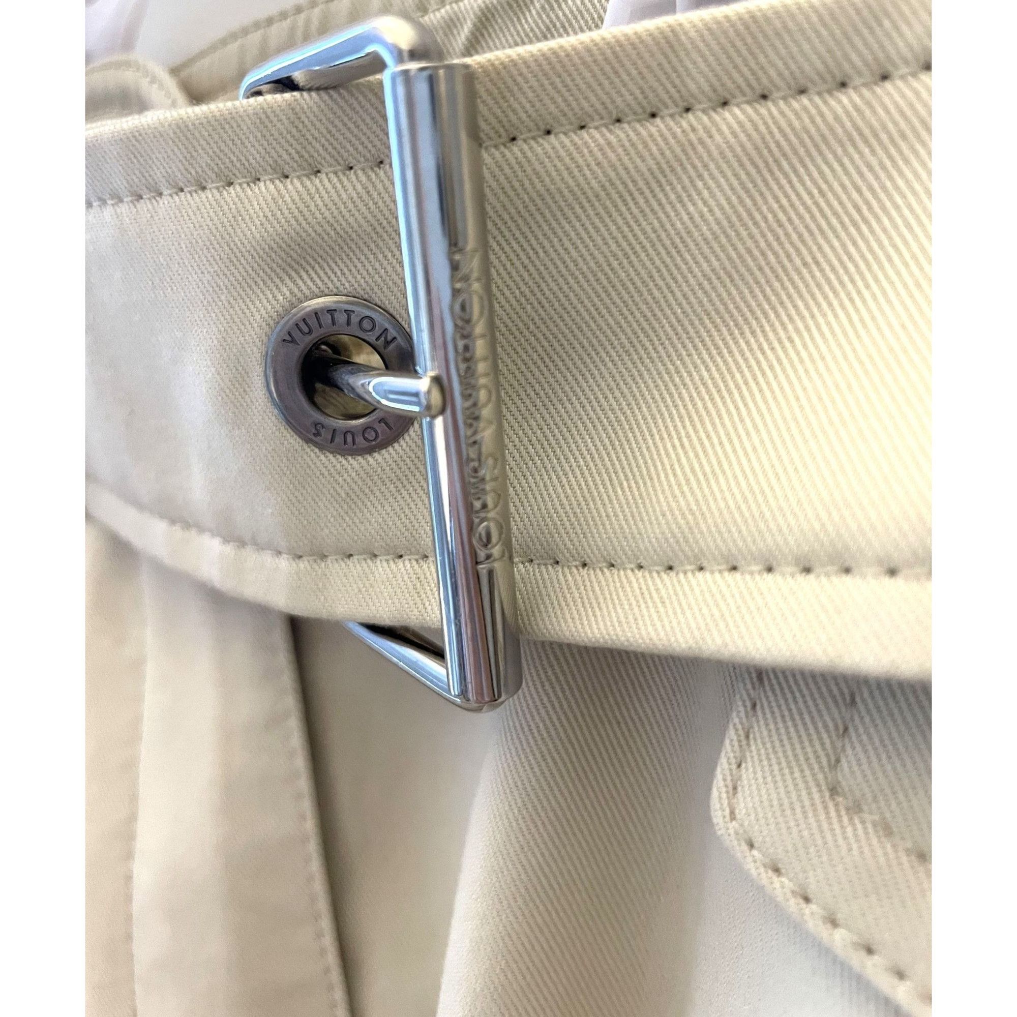 Louis Vuitton Womens Beige High-Waisted Pants With Pleats & Designer-Inspi Size 40" / US 18 - 7 Thumbnail