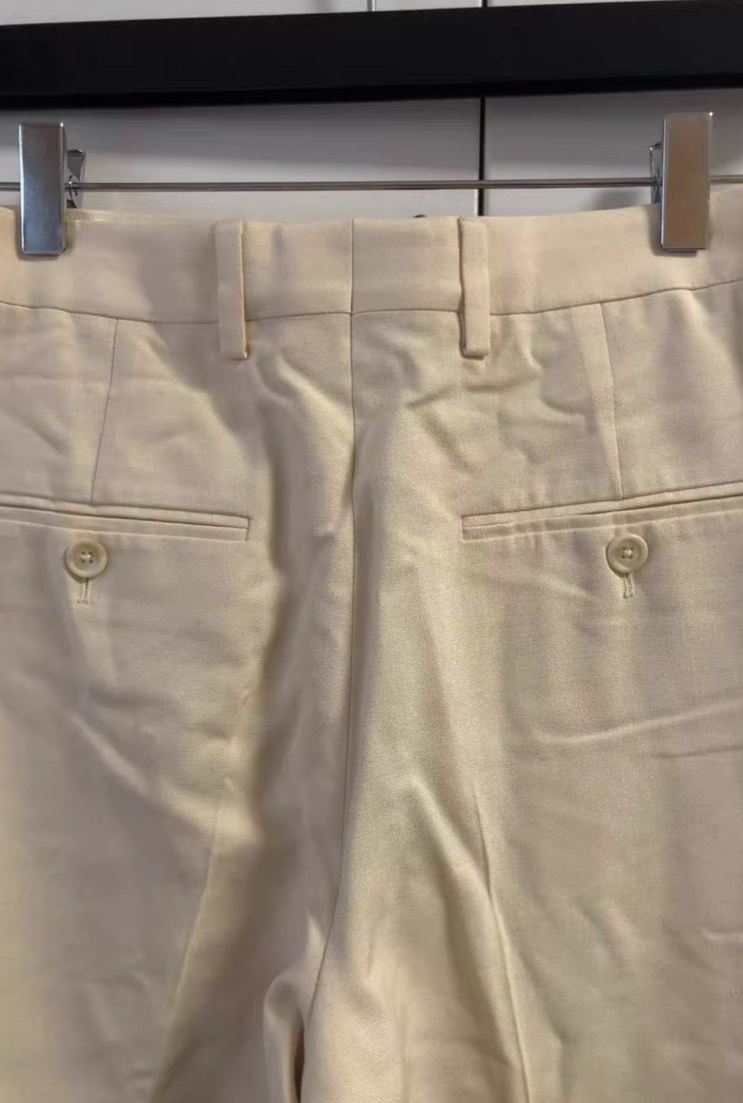 Celine Celine 2021SS Beige Mulberry Silk Panama Flare Pants Size 36" / US 14 / IT 50 - 3 Thumbnail