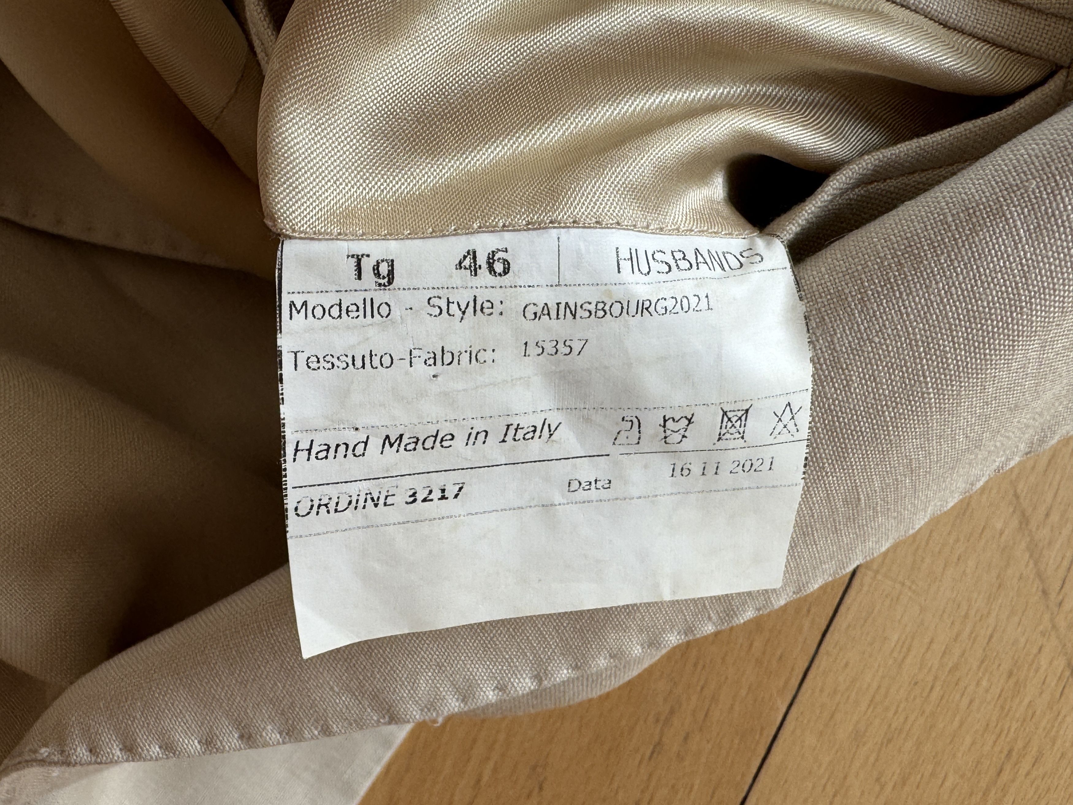 HUSBANDS Husbands Paris - Beige Linen Blazer Double Breasted Size 36R - 9 Thumbnail