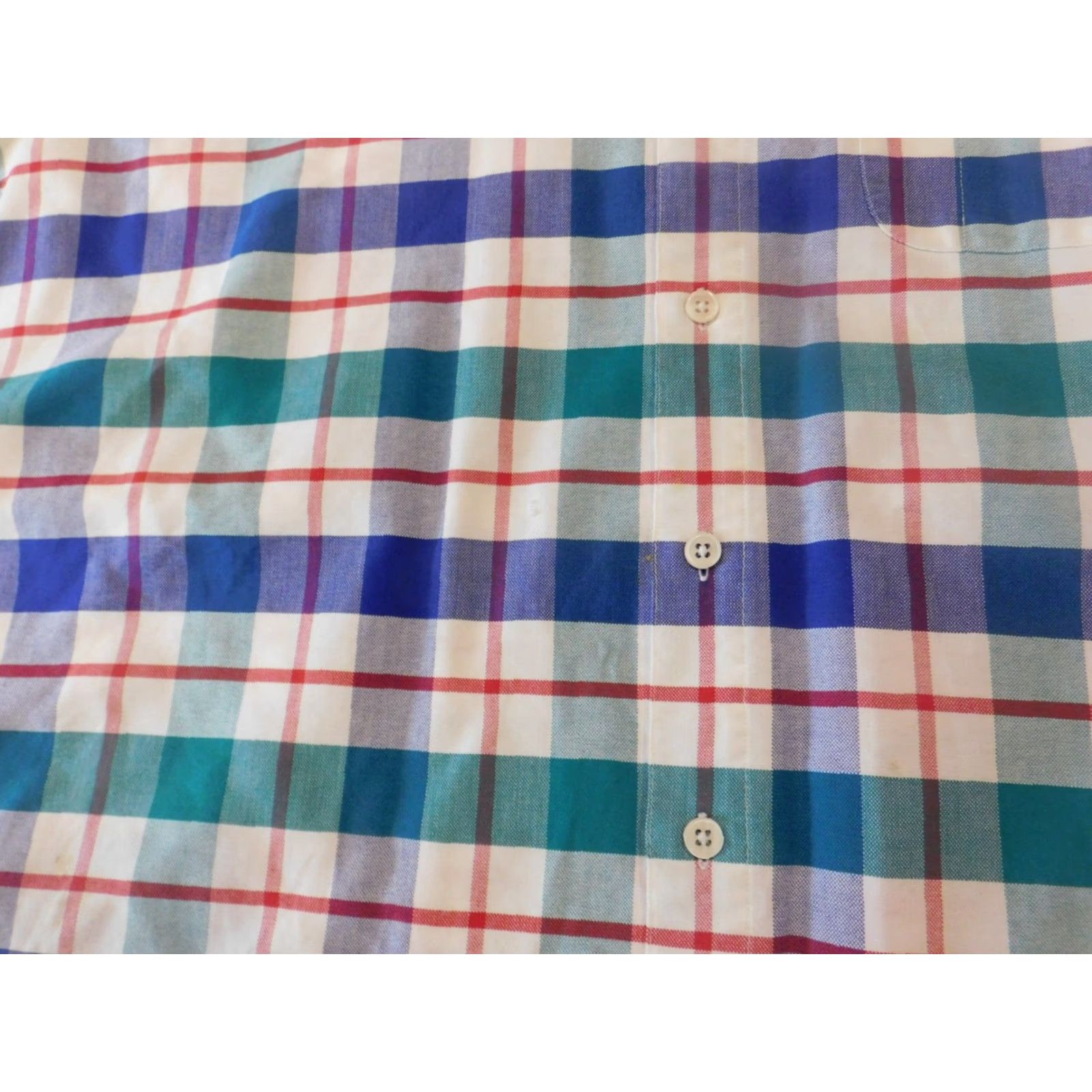 Izod IZOD Shirt XL Blue White Plaid Button-Down, Long Sleeve, Classic, Men's, Button Up, Collared, Regular Fit Size US XL / EU 56 / 4 - 4 Thumbnail