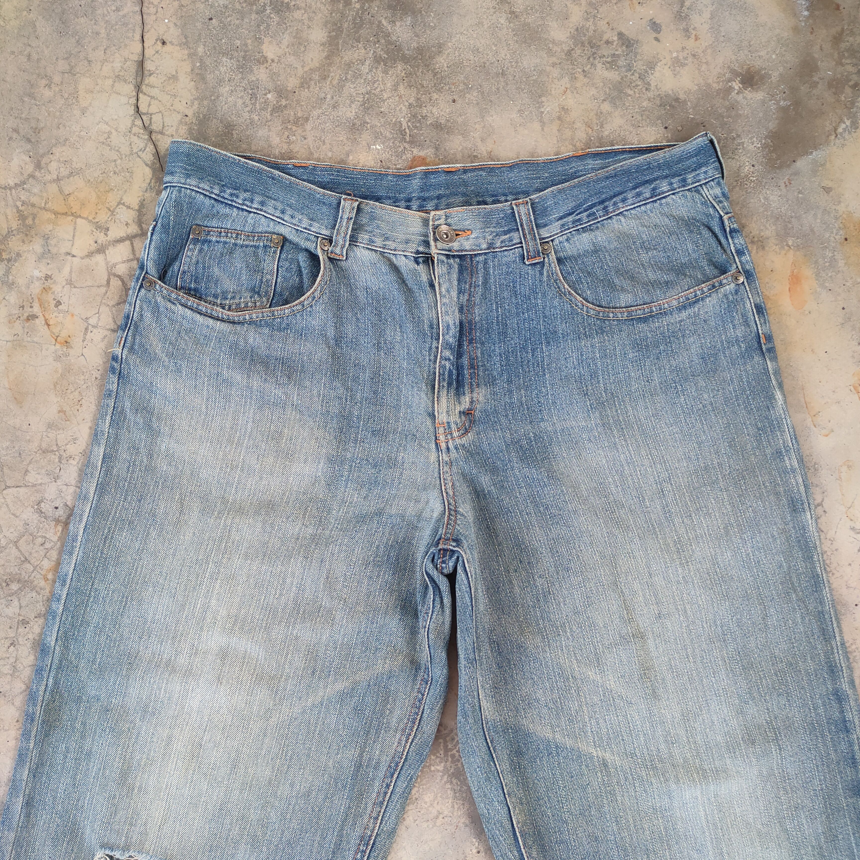 Japanese Brand W40 VINTAGE 19191 JAPANESE FADED DISTRESSED JEAN PANTS Size US 40 / EU 56 - 4 Thumbnail