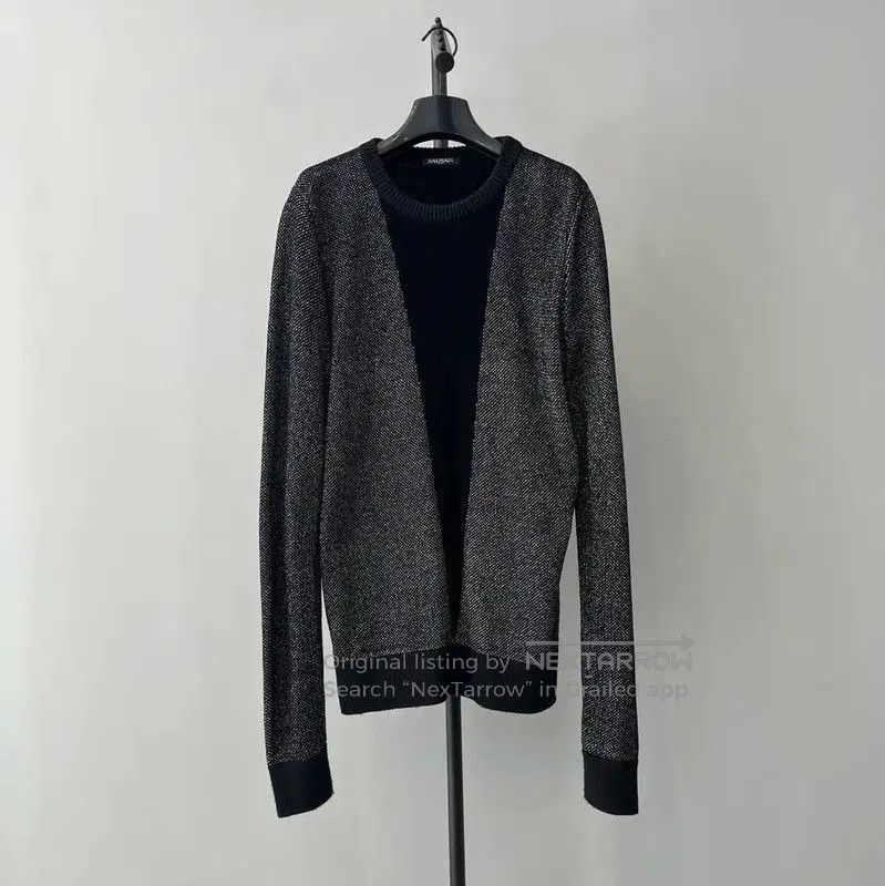 Balmain Balmain Men's Black Cotton Pullover Sweater . Size US S / EU 44-46 / 1 - 1 Thumbnail