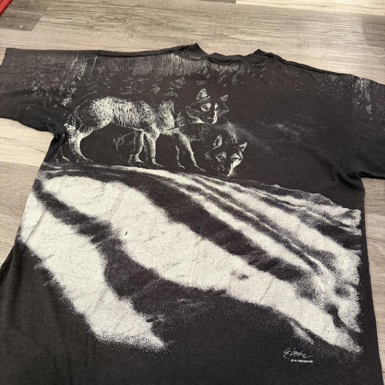 Other vintage wolves wolf pack all over print t shirt 90s XL Size US XL / EU 56 / 4 - 5 Thumbnail