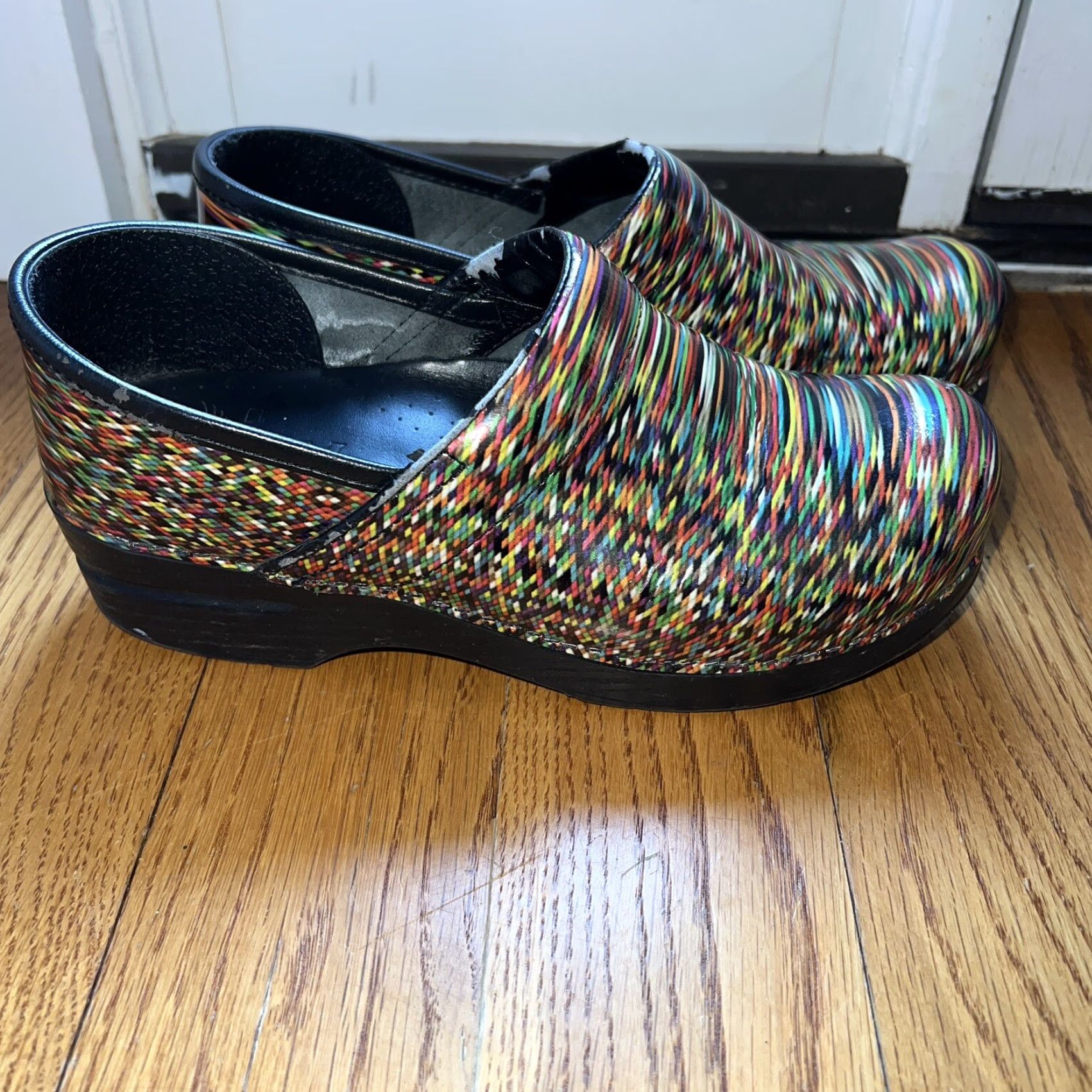 Dansko DANSKO Multicolor Stripe Leather Clogs Women 7.5/8 Slip On Comfort Leather Insole Rubber Outsole Casual Workwear Mens? Size M / US 6-8 / IT 42-44 - 5 Thumbnail