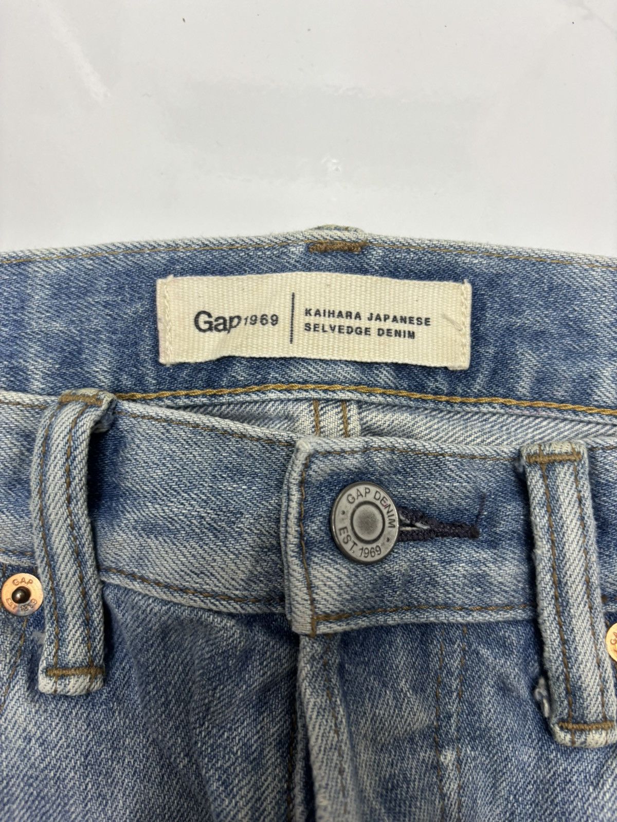 Kapital 🔥Kaihara Japanese Selvedge Denim Gap Slim Light Rip Repair Size US 31 - 10 Thumbnail