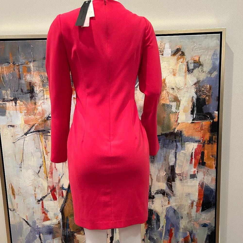 Designer Black Halo Maxwell Sheath Dress in Laguna Pink Size M / US 6-8 / IT 42-44 - 5 Thumbnail