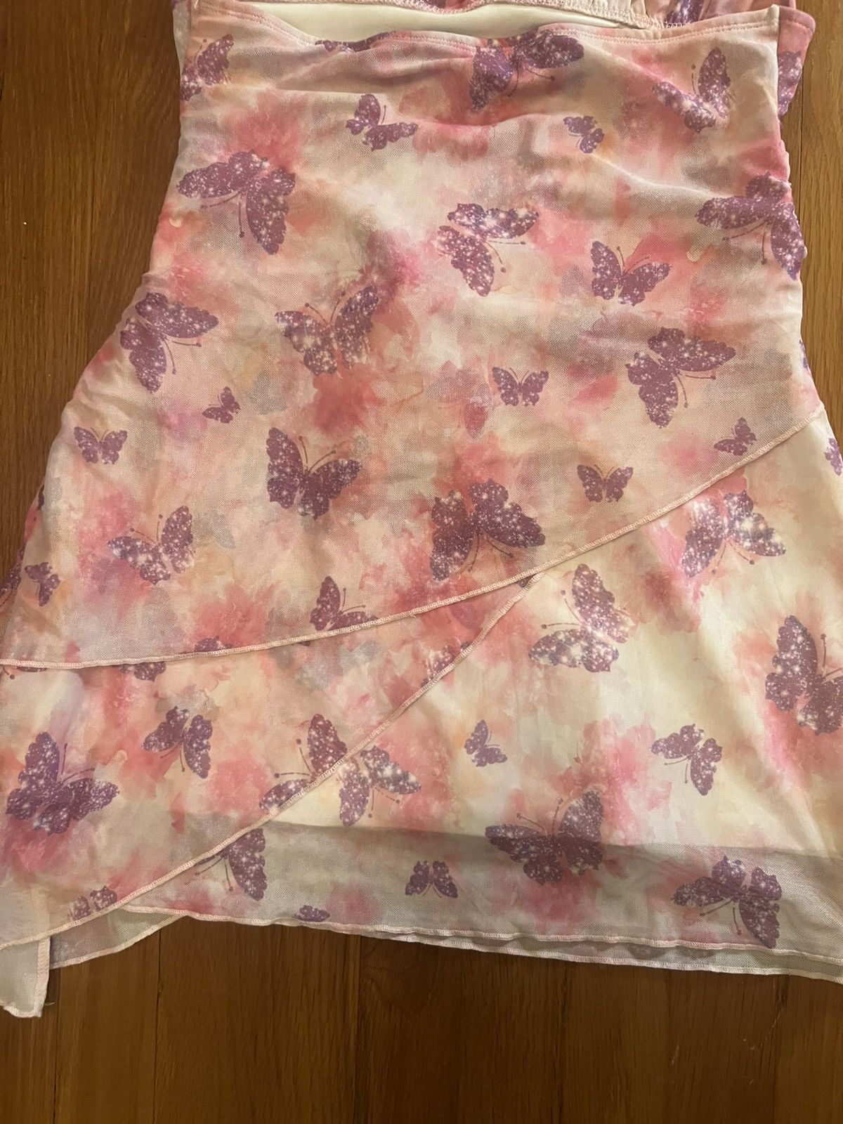 Other Y2k Pink & Purple Butterfly Mini Dress Size M / US 6-8 / IT 42-44 - 2 Thumbnail
