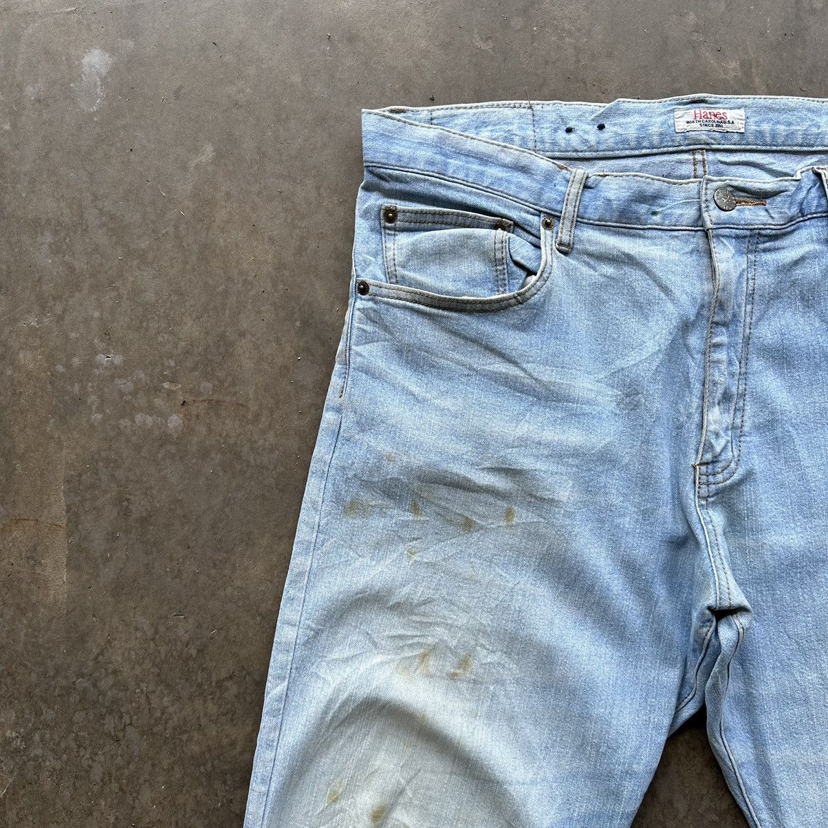 Japanese Brand × Jean × Vintage Vintage Hanes Lightwash Distressed Faded Denim Jean Pant W36 Size US 36 / EU 52 - 4 Thumbnail