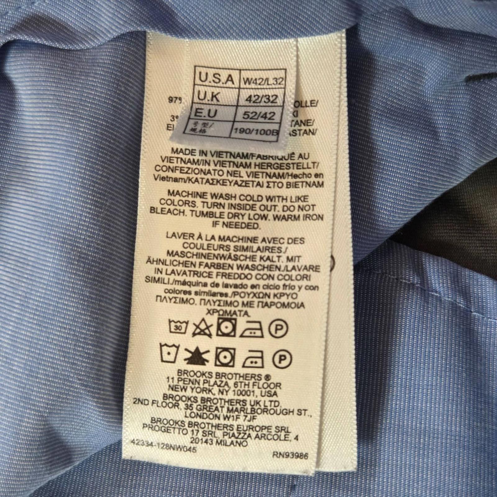 Brooks Brothers Brooks Brothers Elliott Fit Mens 42x32 Gray Dress Pants Size US 42 / EU 58 - 7 Thumbnail