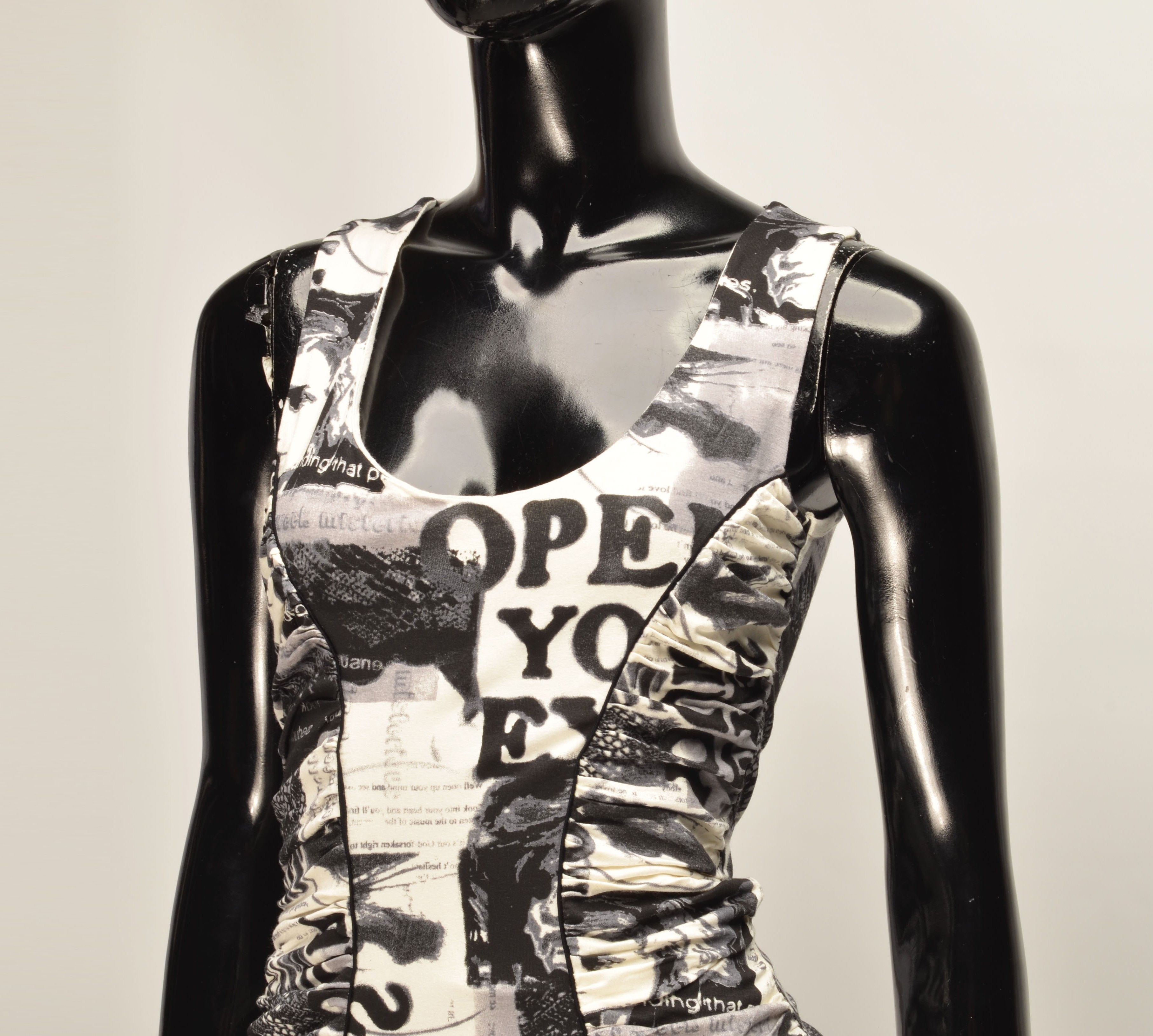Vintage Vintage Jane Norman Y2K 2000's Gazette Print Coquette Top Size M / US 6-8 / IT 42-44 - 3 Thumbnail