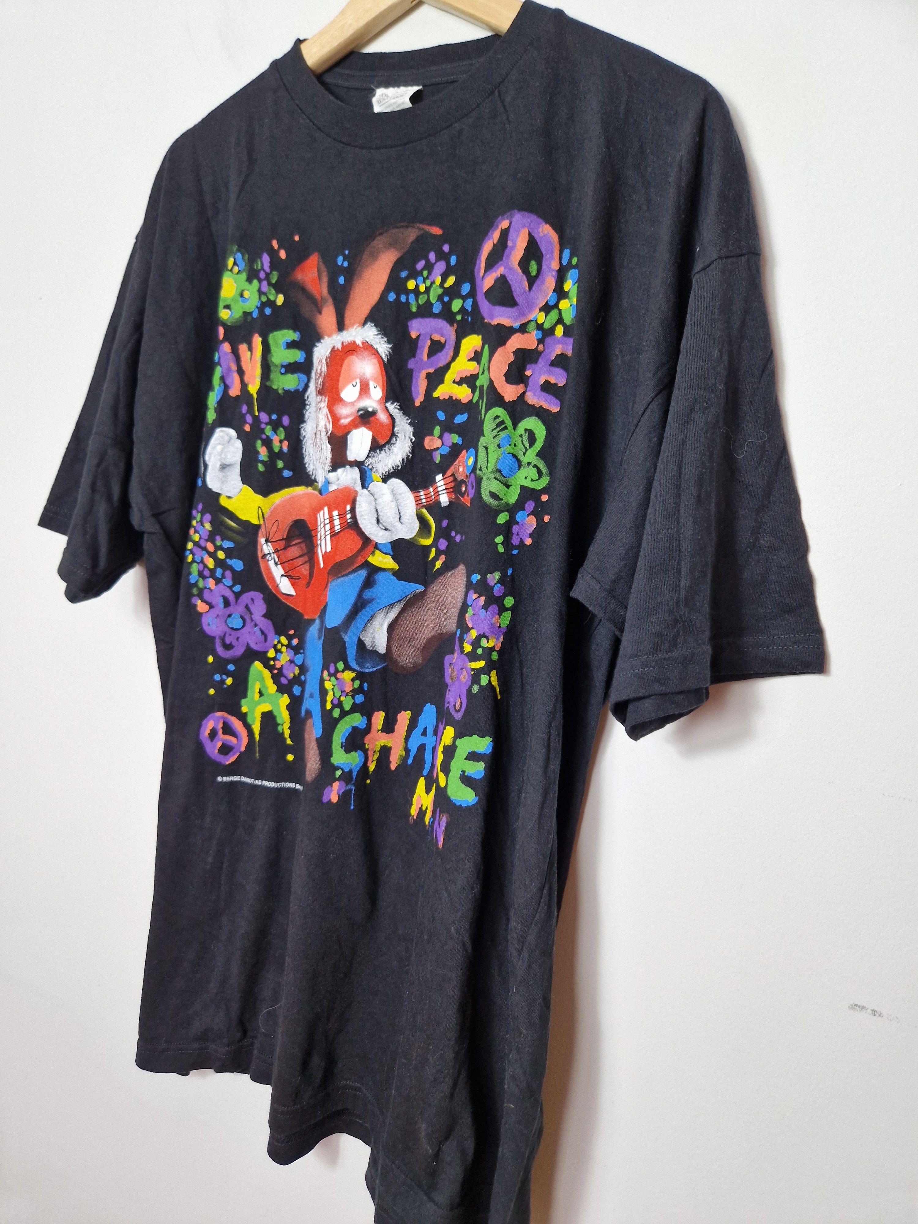 Vintage Give Peace a Chance Serge Danot 1992 vintage rare tee Size US XL / EU 56 / 4 - 4 Thumbnail