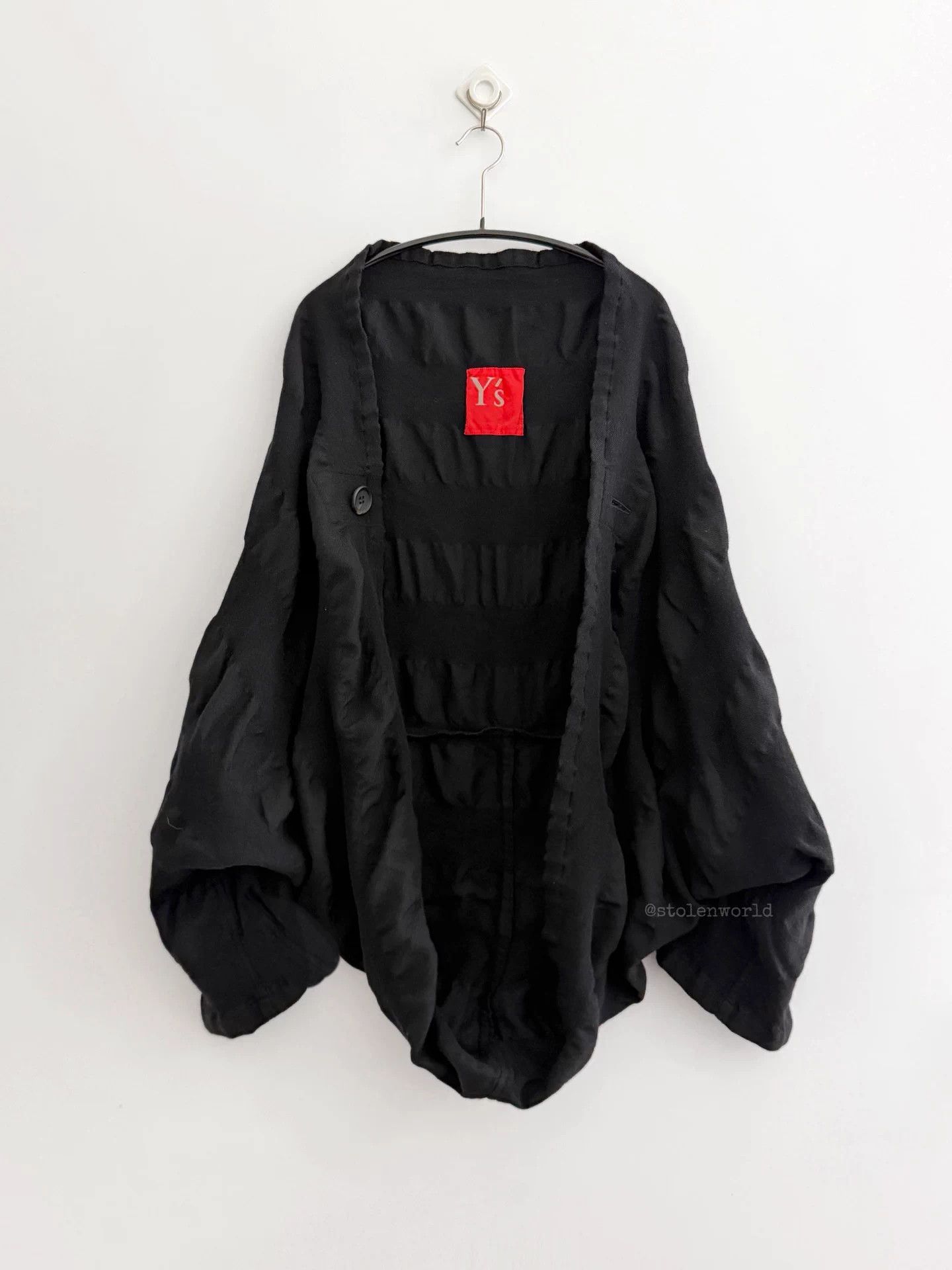 Y's Y's Red Label Batwing Gathered Wool Cape-like Jacket Size M / US 6-8 / IT 42-44 - 1 Thumbnail