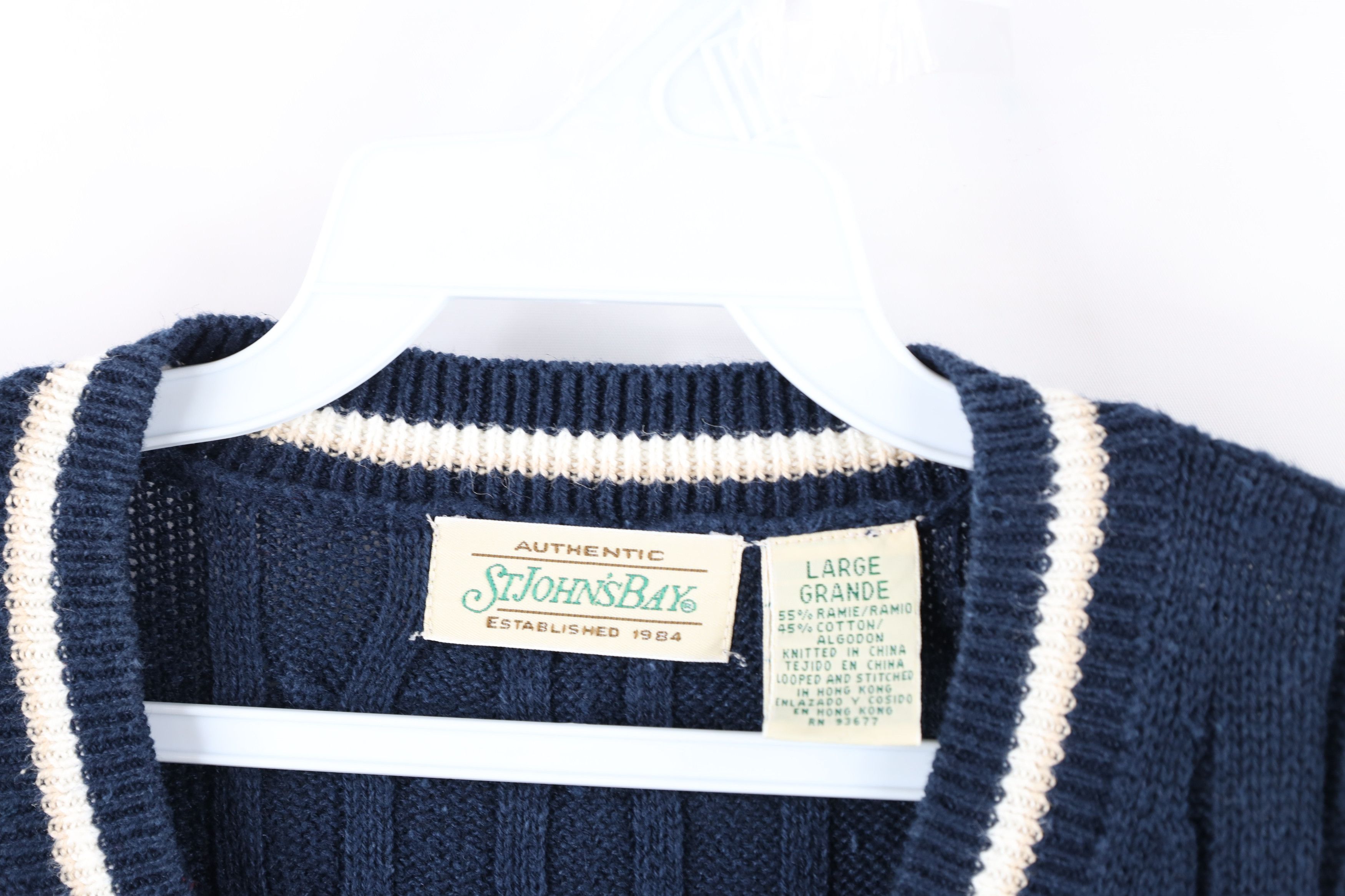 Vintage Vintage 90s Streetwear Blank Ribbed Cable Knit Sweater Vest Size US L / EU 52-54 / 3 - 5 Thumbnail