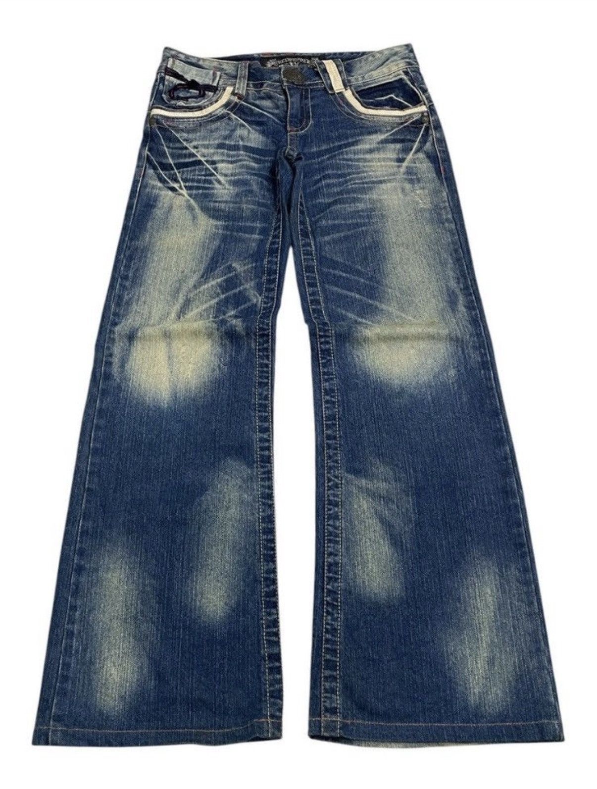 Other Red Pepper Flare Denim Washed Archive Wide Leg Jeans Size US 31 - 2 Thumbnail