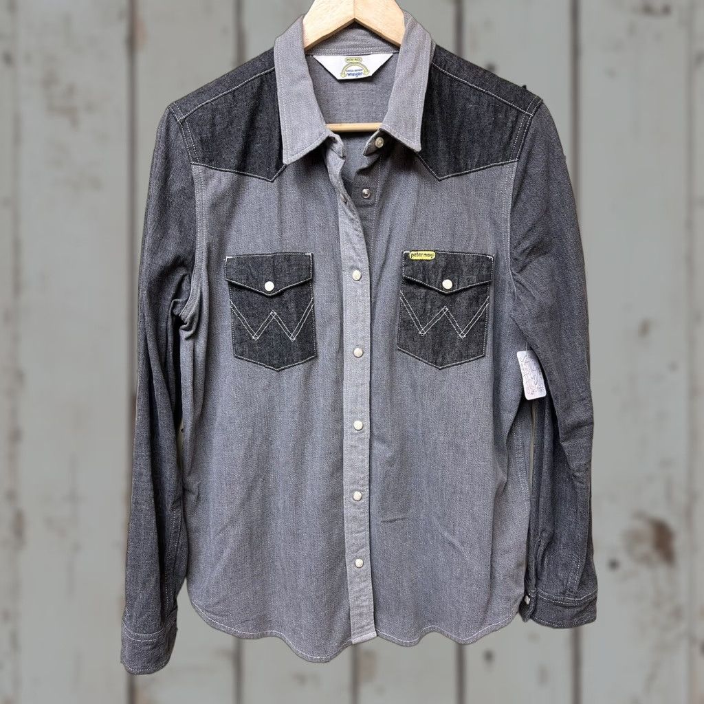 Free People Wrangler x Peter Max NWT Size Large Western Snap Denim Shirt NEW