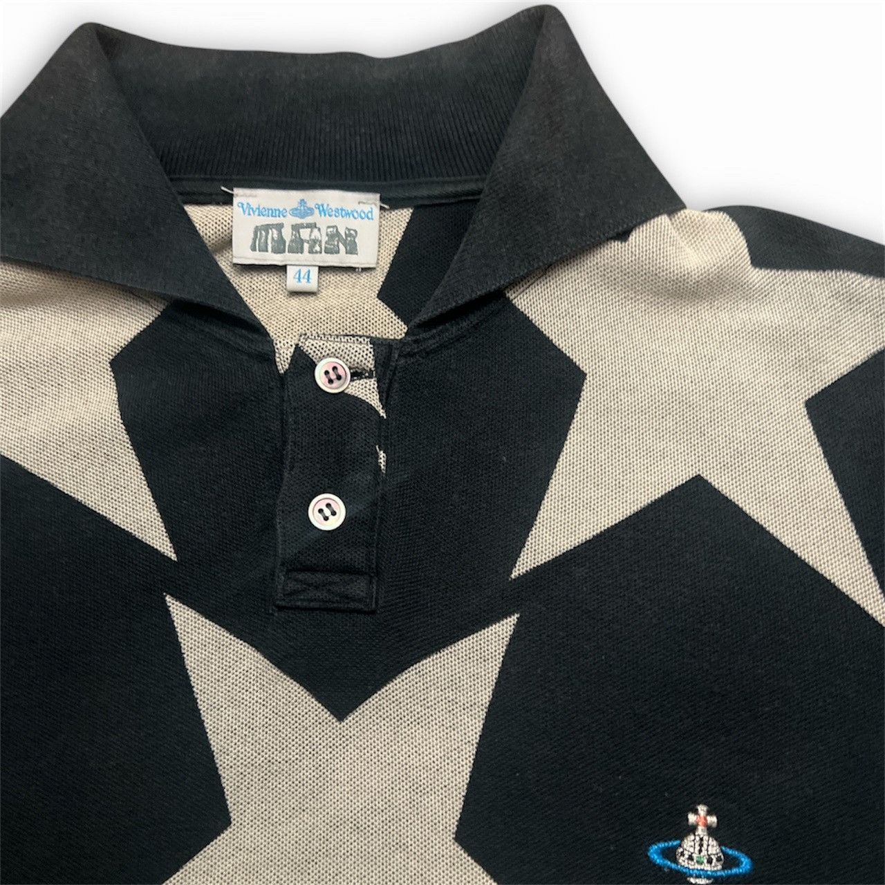 Vivienne Westwood Vivienne Westwood Star Polo Shirt Black / Beige Size 44 Size US M / EU 48-50 / 2 - 3 Thumbnail