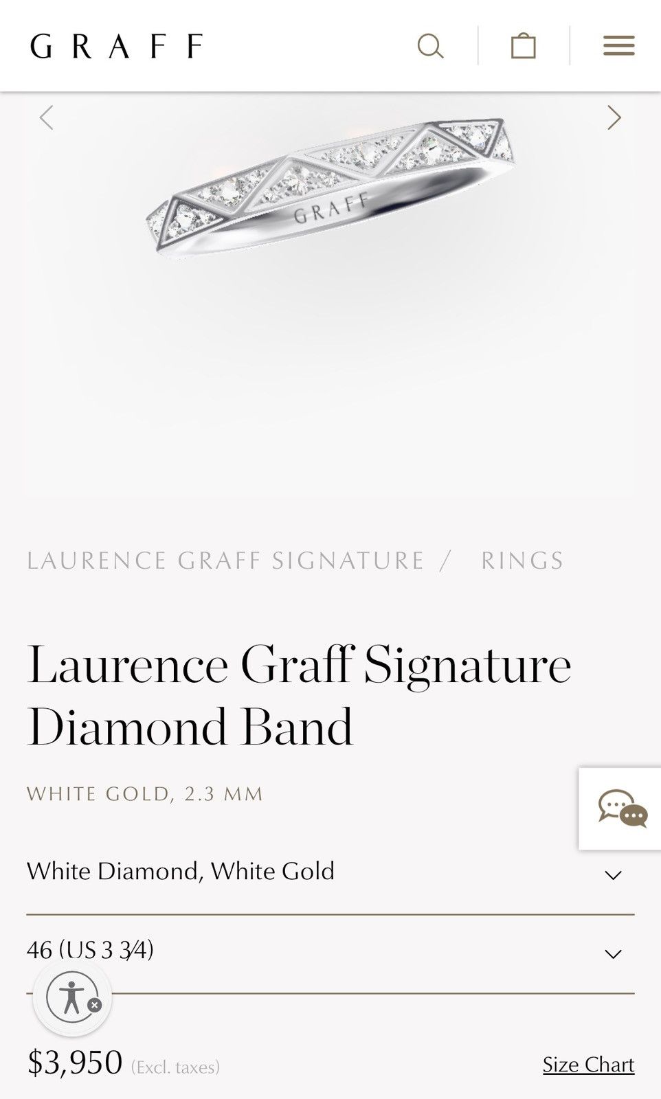 GRAFF Laurence Graff Signature Diamond band Size ONE SIZE - 1 Thumbnail