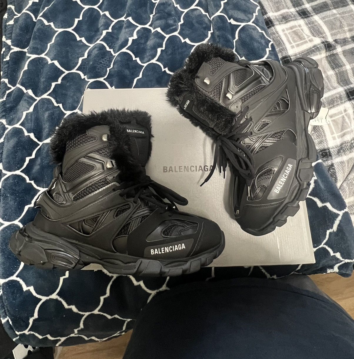 Balenciaga Balenciaga Hi Top Faux Fur Track Boots | Grailed