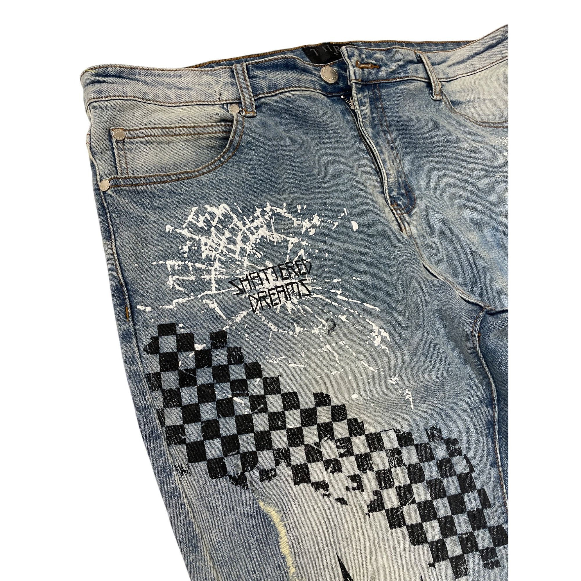 Other THRT Mens Blue Graffiti Y2K Denim Jeans Size 40x31SKU 8548 Size US 40 / EU 56 - 4 Thumbnail