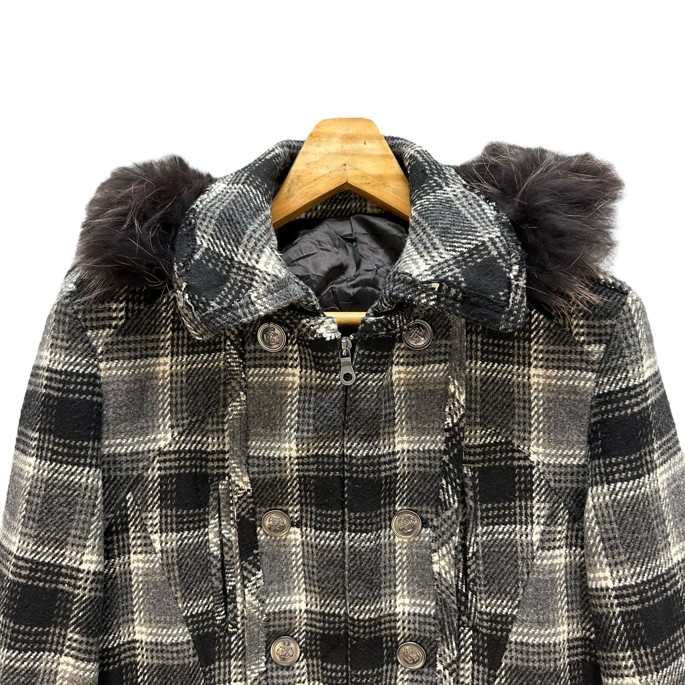 PPFM PPFM Studded Logo Fur Hoodie Tartan Crop Jacket #A54-1246 Size US S / EU 44-46 / 1 - 2 Thumbnail