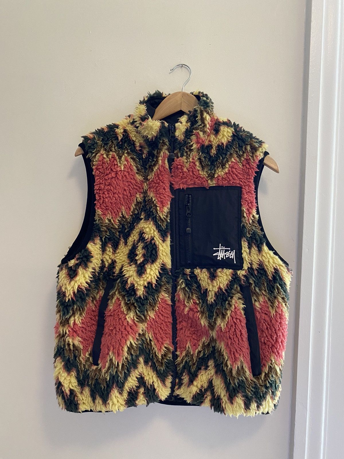 トップス Stussy Striped Sherpa Vest Grpe vest-1-1-8eeb5.jpg?fit=max&w=