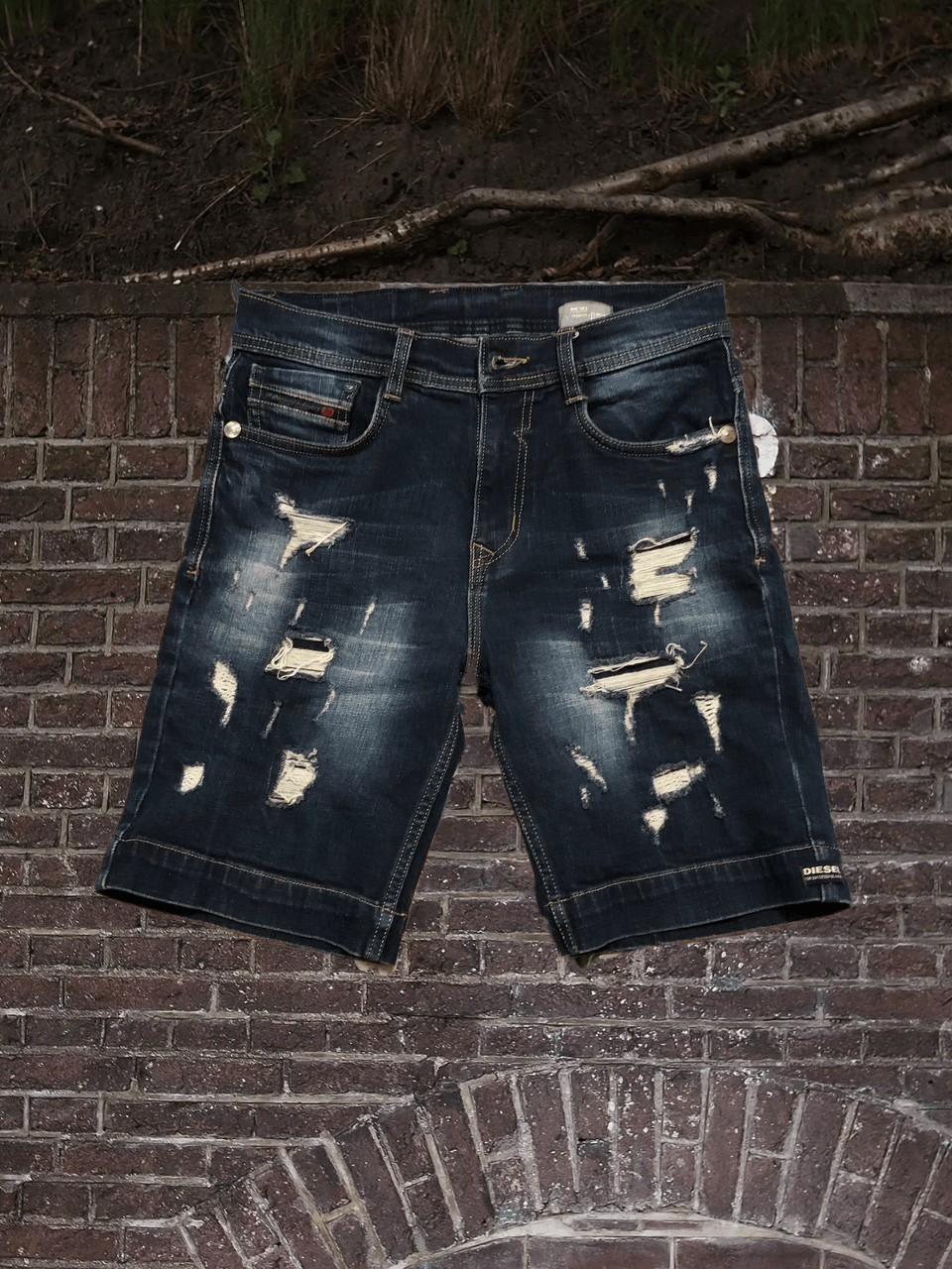 Diesel Vintage blue denim shorts Diesel logo crazy Y2K streetwear Size US 30 / EU 46 - 1 Thumbnail