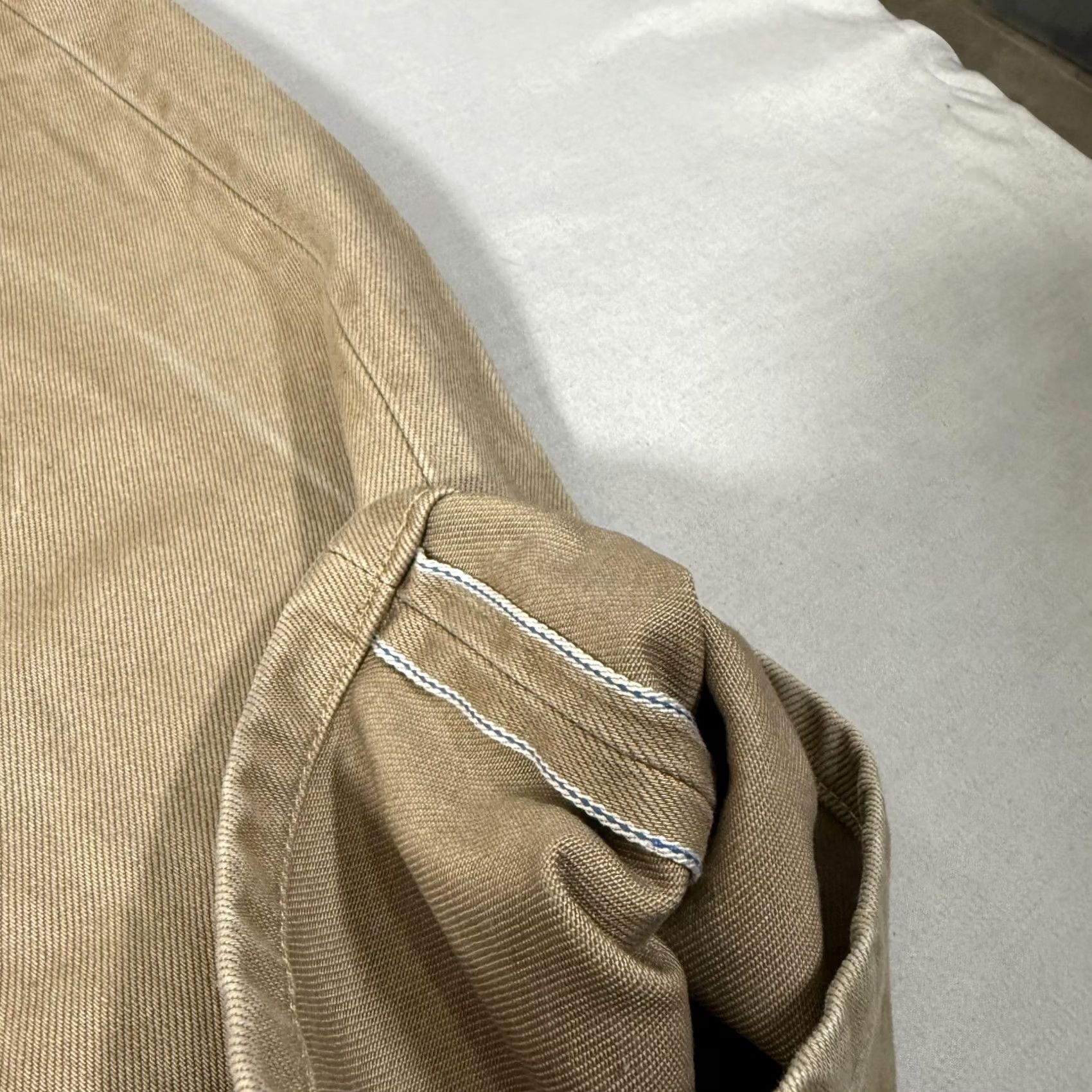 The Unbranded Brand Unbranded Brand Jeans Mens 32x29 Beige Selvedge UB207 Tapered Denim Pants Size US 32 / EU 48 - 4 Thumbnail