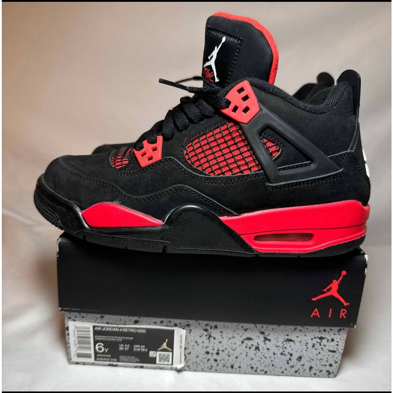 Jordan Brand × Nike Size 6 - Nike Air Jordan 4 Retro GS Red Thunder Men's Shoes Size US 6 / EU 39 - 8 Thumbnail