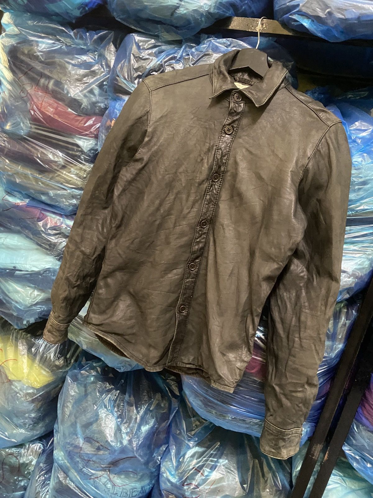 NANO universe Nano Universe Black Genuine Sheep Leather Shirt Jacket Size US XS / EU 42 / 0 - 2 Thumbnail