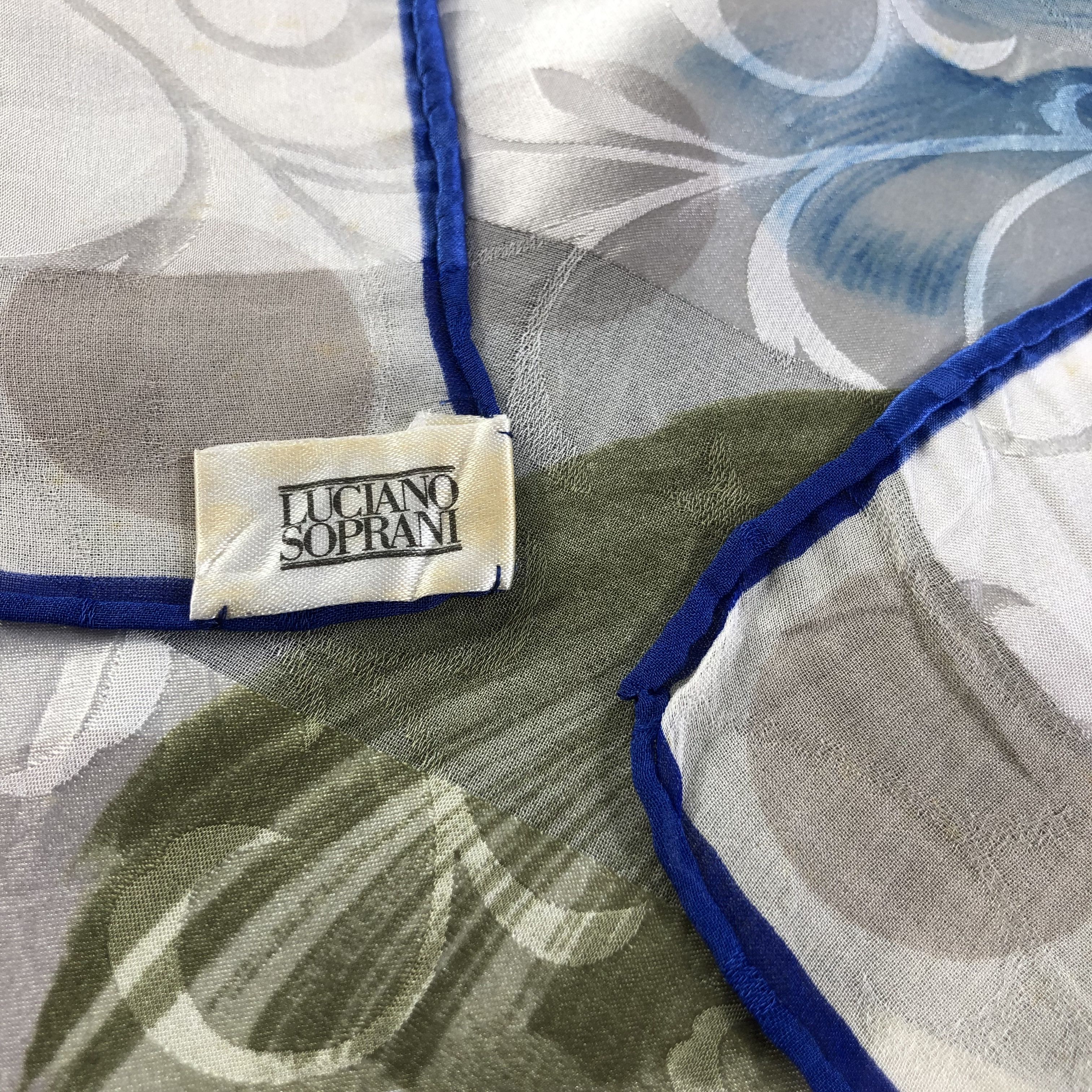 Japanese Brand Luciano Soprani Floral Slit Thread Silk Scarf M841 Size ONE SIZE - 4 Thumbnail