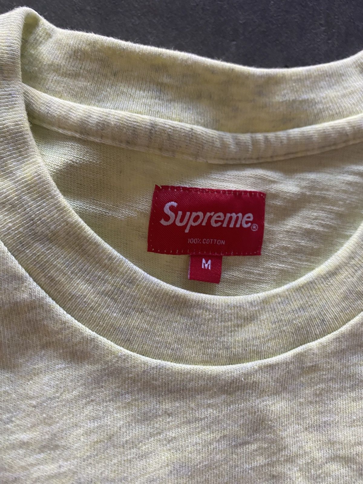 Supreme Supreme Heather Yellow Pocket Tee Size US M / EU 48-50 / 2 - 2 Thumbnail