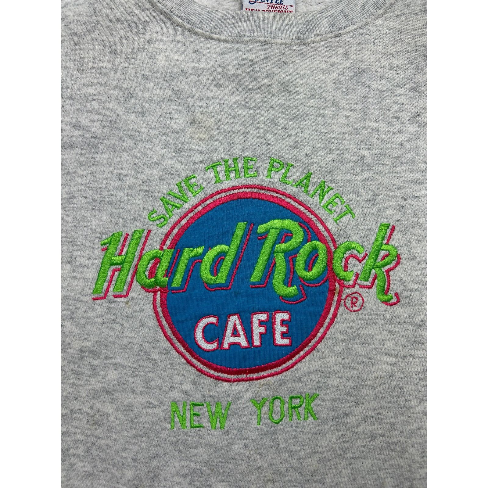 Vintage Vintage 90s Hard Rock Cafe New York Embroidered Crew Size L Size US L / EU 52-54 / 3 - 3 Thumbnail