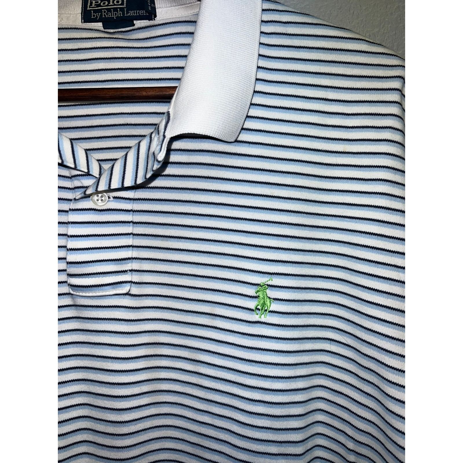 Polo Ralph Lauren Vintage Polo Ralph Lauren Striped Polo Shirt White Pony XL Size US XL / EU 56 / 4 - 3 Thumbnail