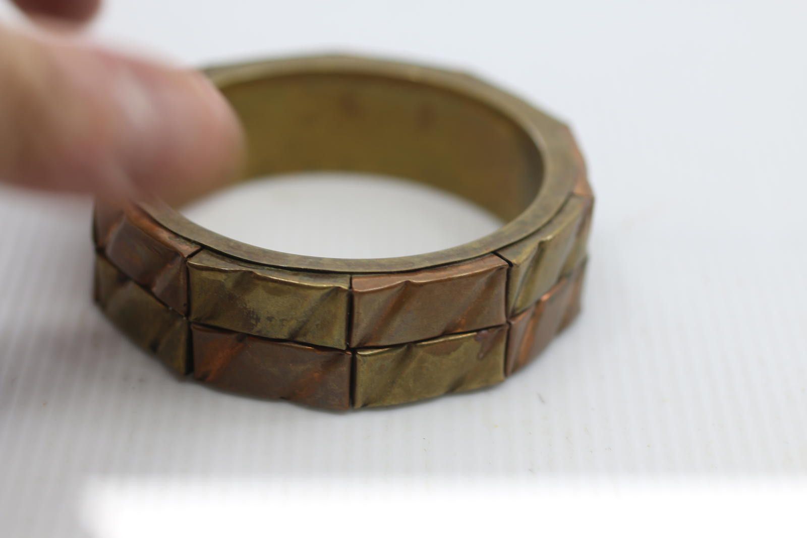 Unknown London Vintage Brutalist Copper Brass Cuff Bracelet Modernist Tone Size ONE SIZE - 3 Thumbnail