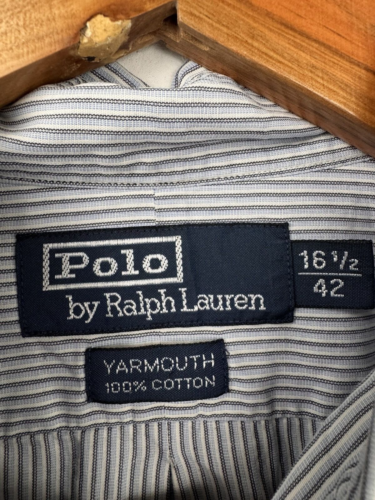 Polo Ralph Lauren Polo Ralph Lauren Men Striped Shirt Light Blue Size XL Size US XL / EU 56 / 4 - 3 Thumbnail