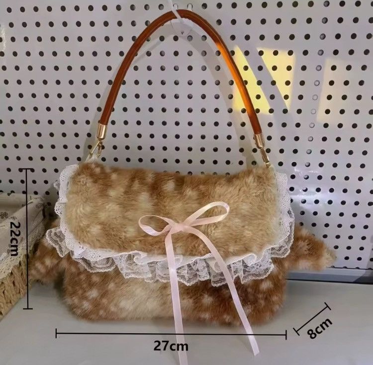 Other Y2K Fluffy Lace Bow Shoulder Bag Fairy Kawaii Size ONE SIZE - 4 Thumbnail