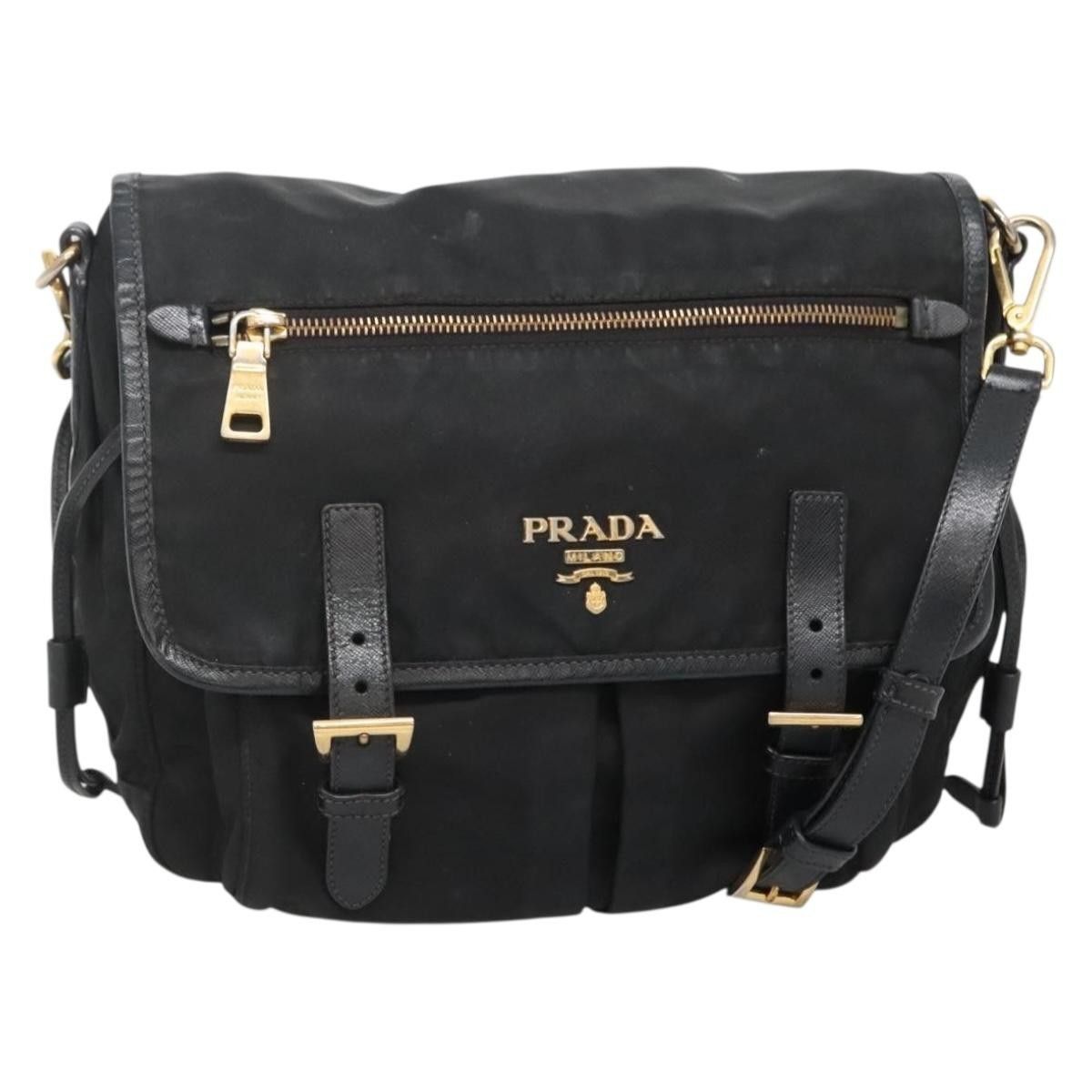 Prada Prada Double Buckle Flap Messenger Bag Tessuto Size ONE SIZE - 1 Thumbnail
